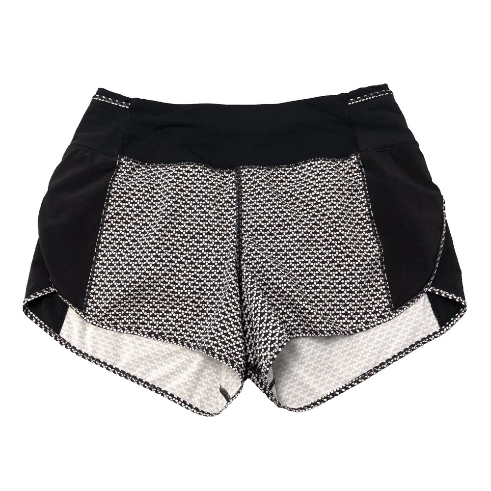 Lululemon Real Quick Short *Perforated 3.5" Monochromic Black Womens‎ 8 Workout